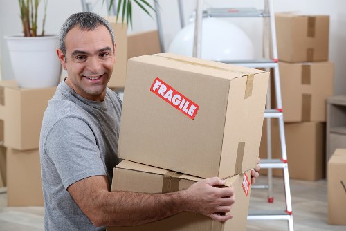 Residential removal service for a Kingsbury home with boxes and careful handling