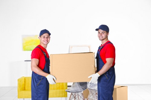 Packing and moving boxes ready for transport in Kingsbury