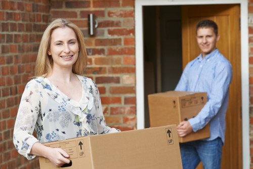 Student removals planning in Kingsbury with boxes and furniture ready for loading