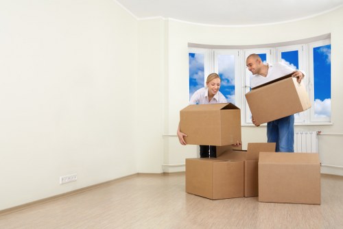 Business furniture and equipment being moved for an office removal